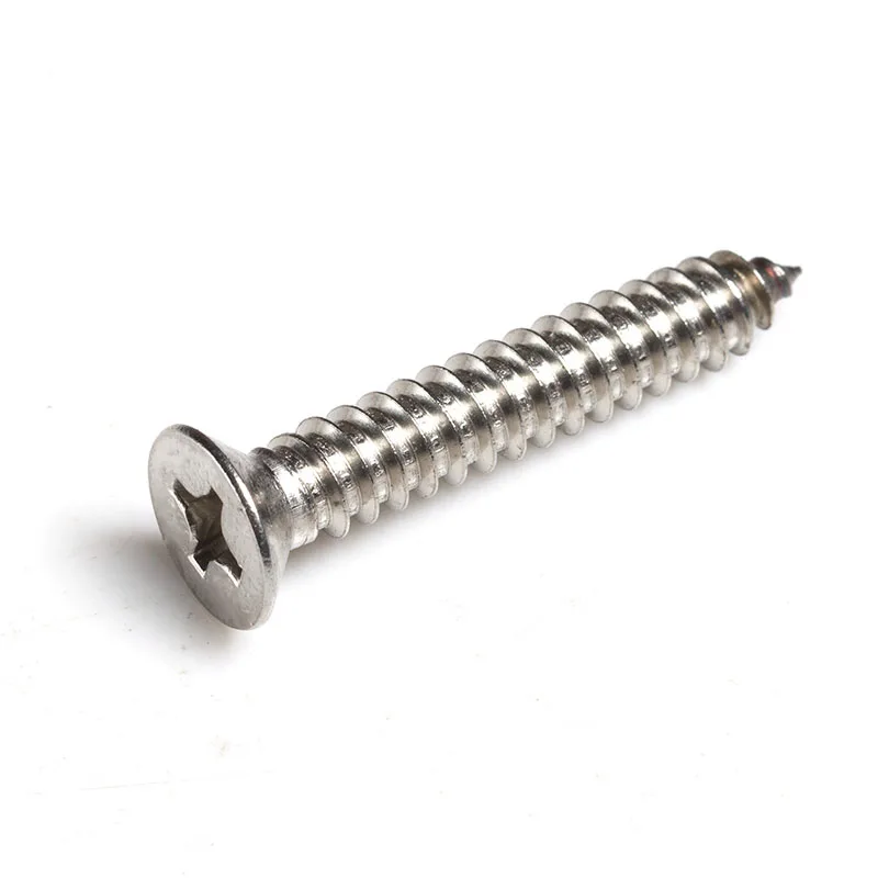

304 stainless steel Cross Recessed Countersunk Head Tapping Screws M1.2 length 3-8mm stainless steel phillips flat wood screws