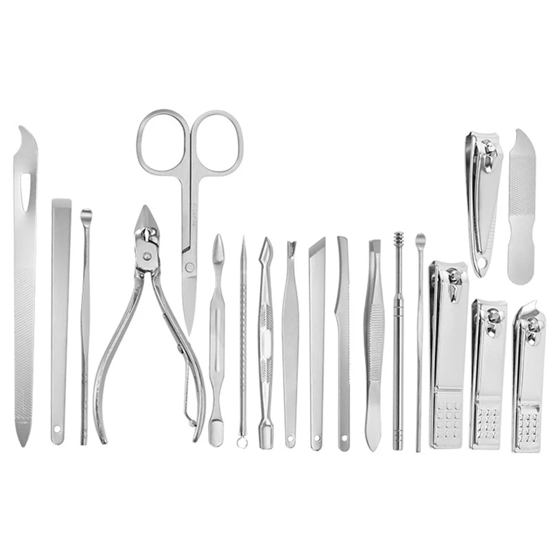 

19Pcs/set Manicure Nail Clipper Set Household Stainless Steel Ear Spoon Nail Clippers Manicure Tool Pedicure Nail Scissors