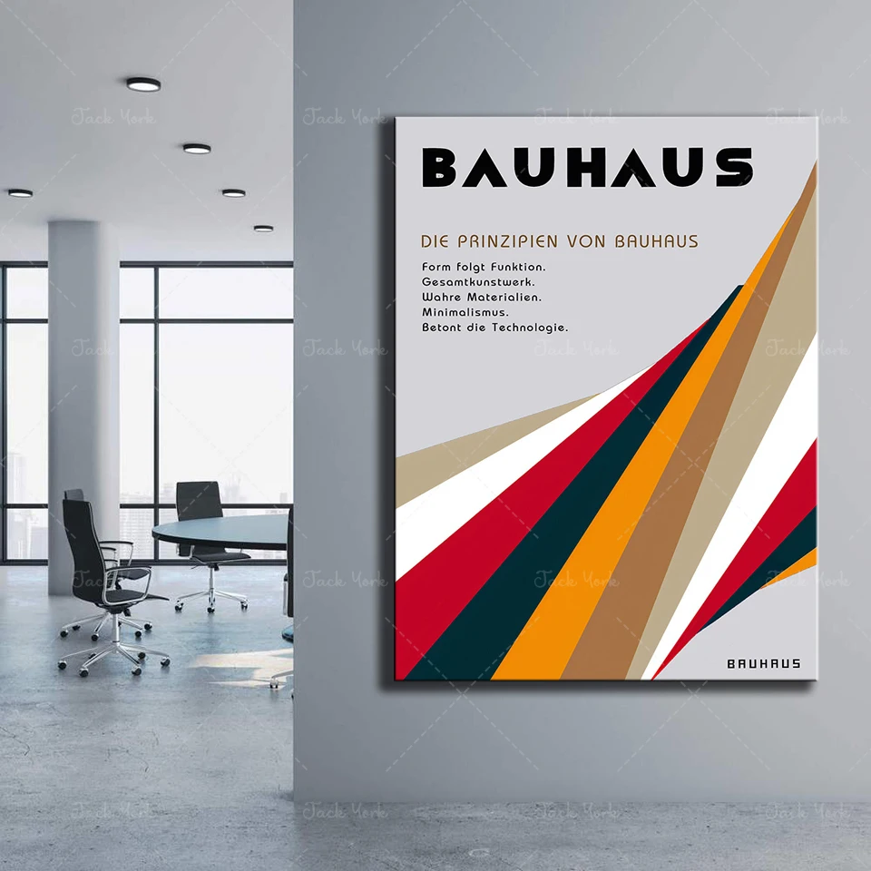 

Bauhaus Exhibition Poster Retro Abstract Wall Art Print Vintage Architecture For Living Room Home Decor