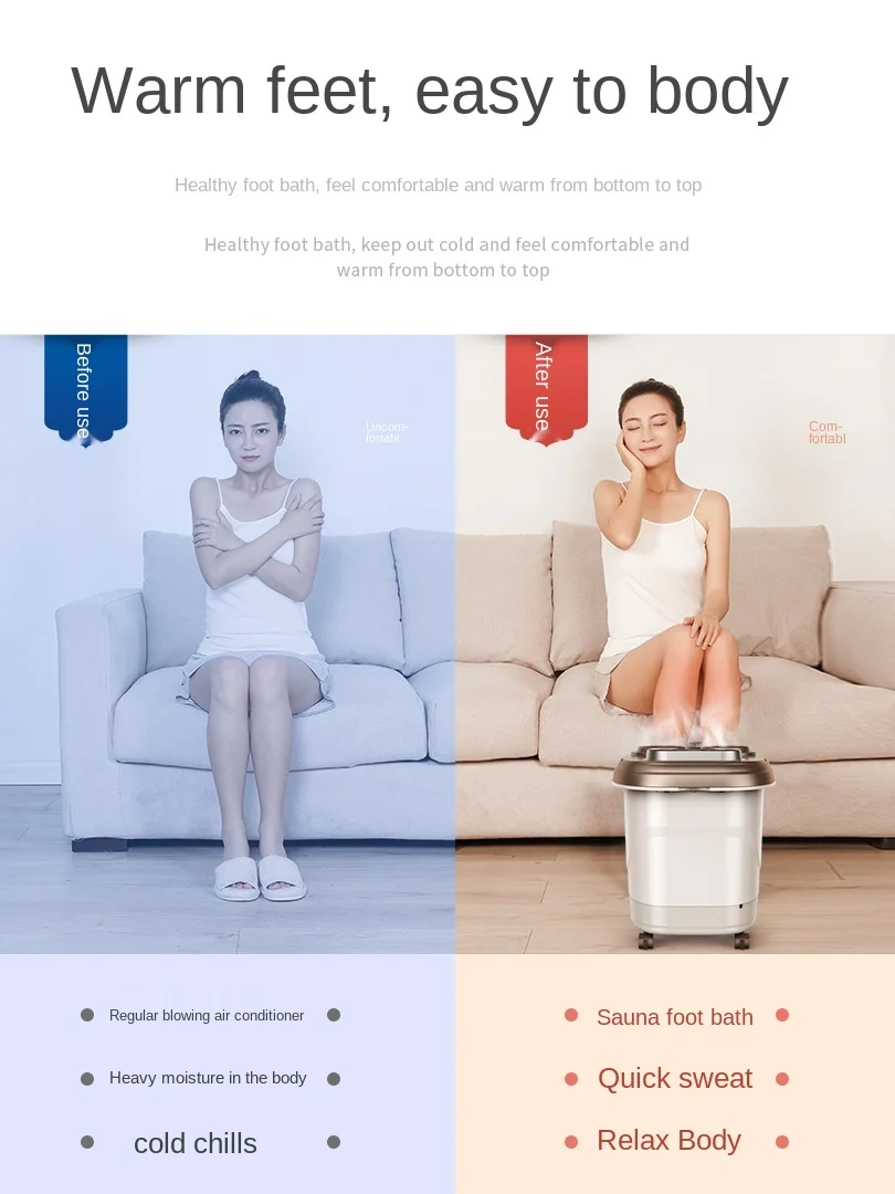 Полностью автоматическая Массажная ванночка для ног термостат пластиковая