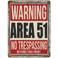 pottelove metal sign warning area 51 no trespassing beyond this point style weatherproof horizontal wall decoration