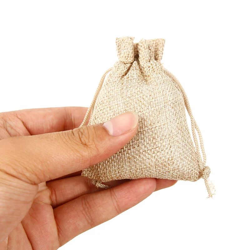50 шт Подарочные мешки для конфет Свадебный винтажный натуральный мешковин