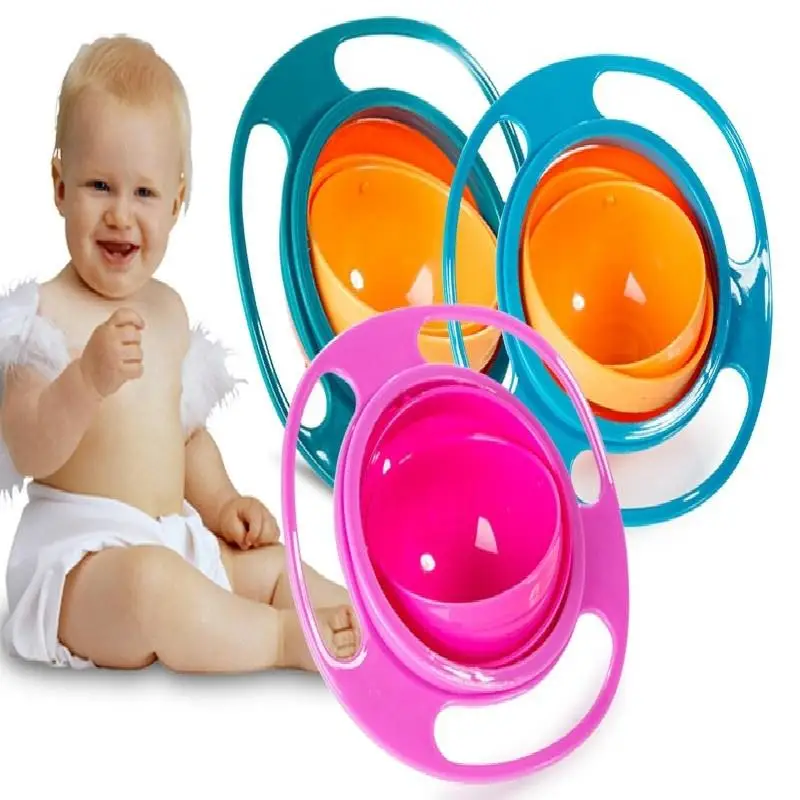 Детские милые детские Гироскопическая чаша для кормления Универсальный Разлива