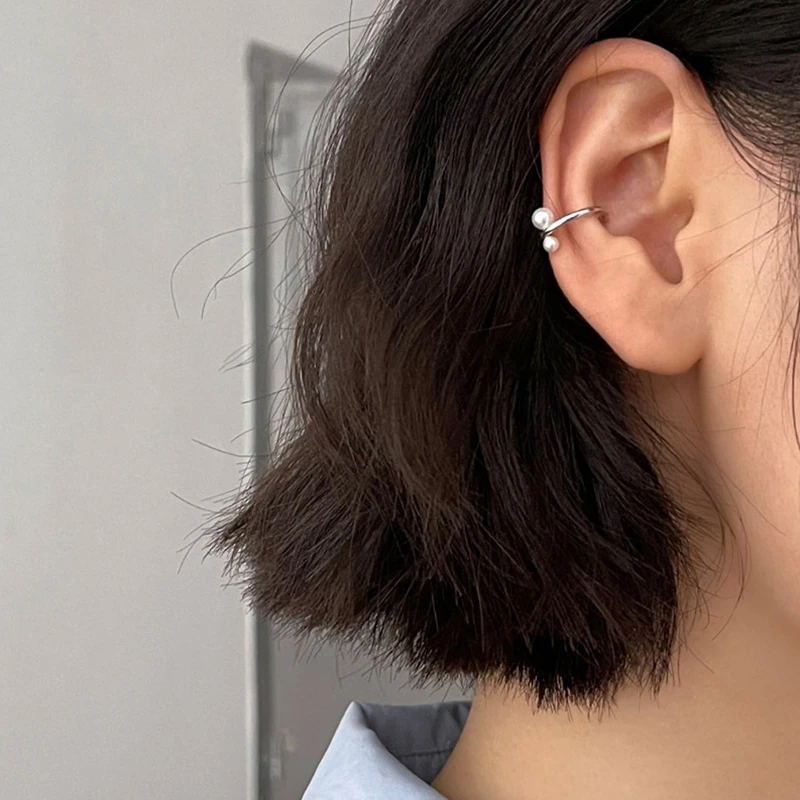 

DIYI 1pcs Imitation Pearls Ear Cuff Cross Clip on Earrings Fake Piercing Earcuffs For Women Jewelry No Hole Accessories