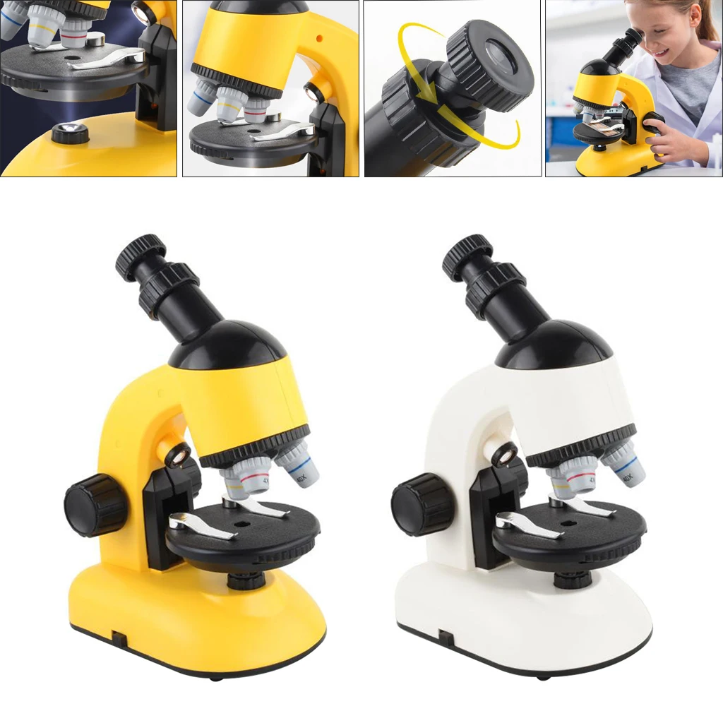 

Children Beginner Microscope Kit with LED 100X 400X and 1200X Magnification