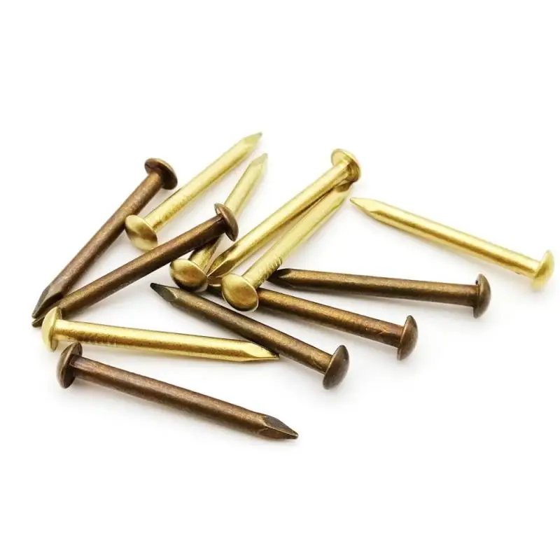 25-100 Stück Messingnägel mit Durchmesser 1,2 mm, 1,5 mm, 2 mm, 3 mm, kleine runde Mini-Nägel aus Eisen, geeignet für Schmuckkästchen, Scharniere. – Detail 7