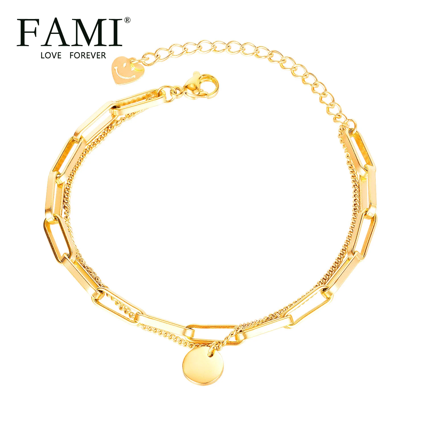 FAMI корейские браслеты со смайликом Счастливая Любовь милая леди регулируемые