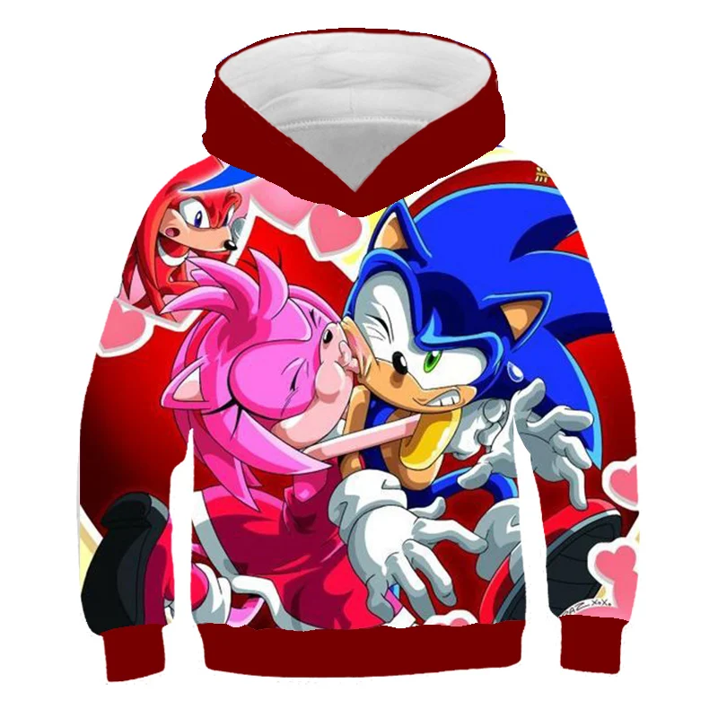 

New Sonic 3d Print Funny Hoodie Casual Long Sleeve Polyester Boy Girl Clothes Parent-child Cartoon 4-14Y Clothing
