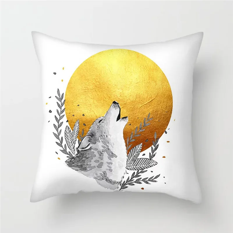

Fuwatacchi Yellow Bicycle Alpaca Pillow Cover Cartoon Print Cushion Covers for Chair Sofa Car Home Decoration Pillowcases 2019