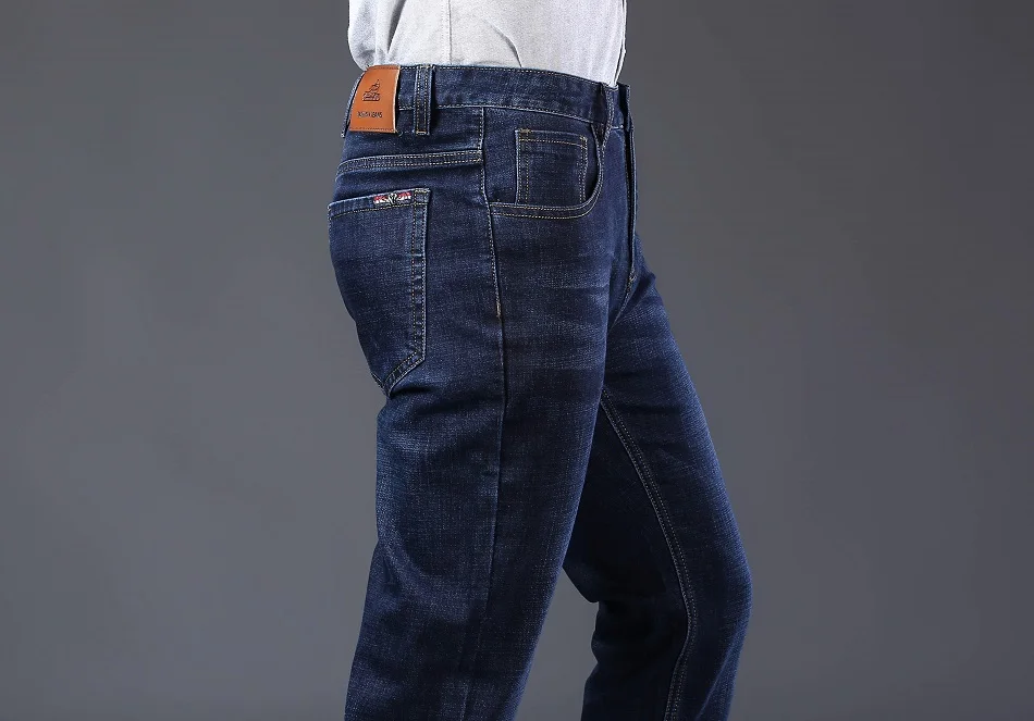 Xuan sheng straight men's jeans stretch blue black casual streetwear thick men's pants original business comfortable jeans