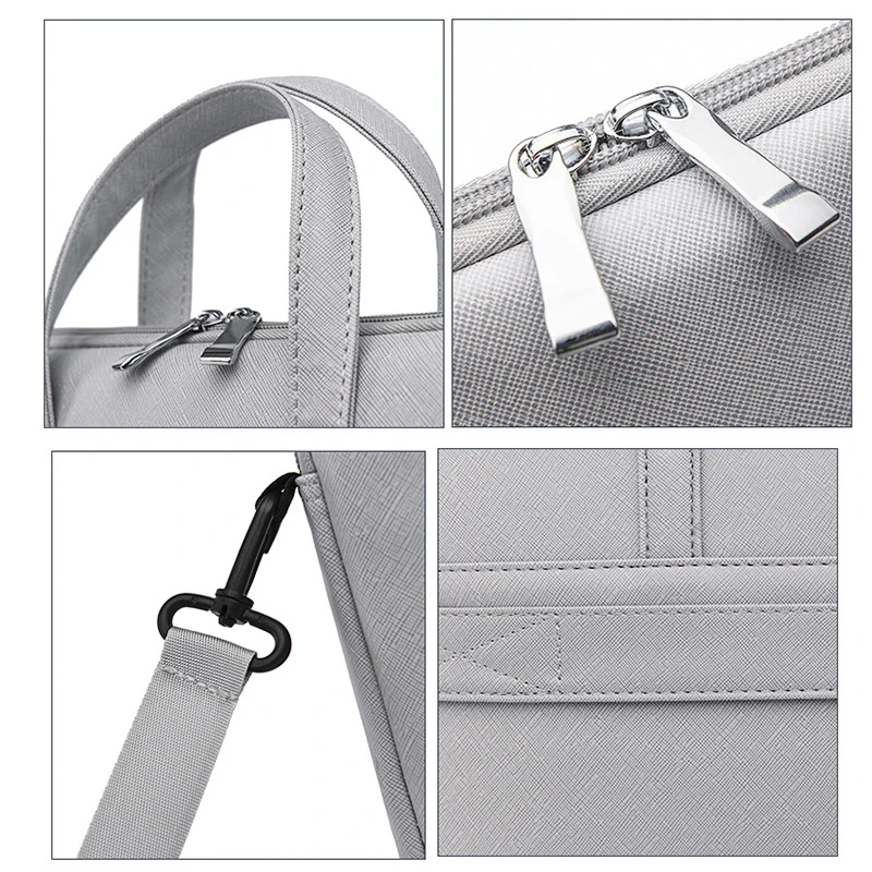 

PU Leather Laptop Bag 13 14 15.6 Handbag For Macbook Air Pro 13 15 16 women Shoulder Briefcase Bag Waterproof case for xiaomi hp