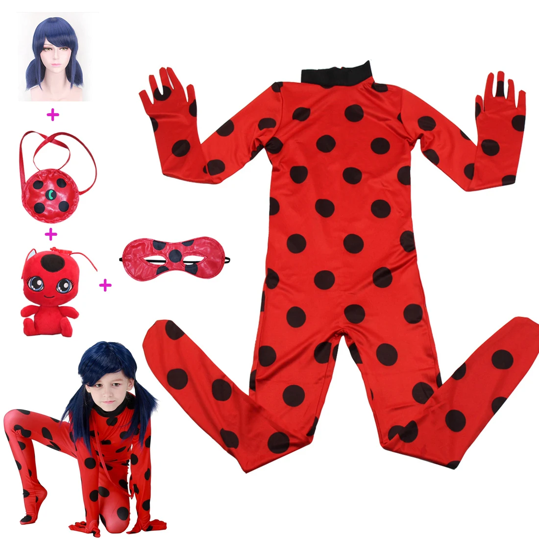 Карнавальная одежда Леди Баг наборы для косплея Божья коровка костюмы на