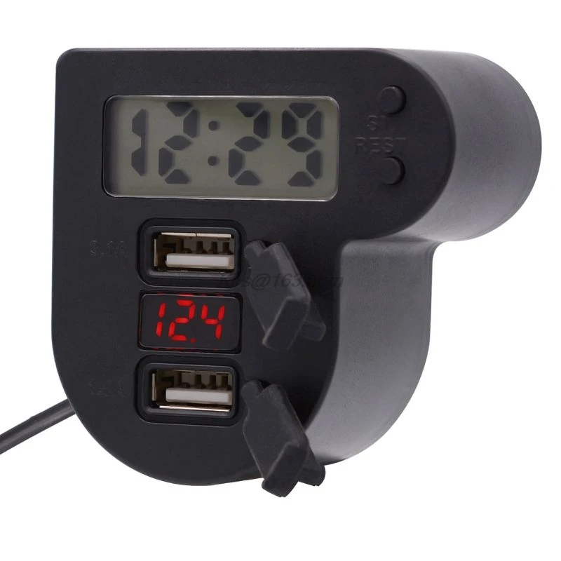 Водонепроницаемое зарядное устройство 12 в 24 В для мотоцикла с двумя USB-портами и