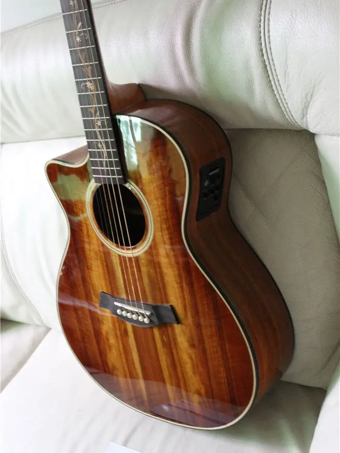 

free shipping koa guitar Chaylor left handed acoustic electric guitar lefty GA body guitars