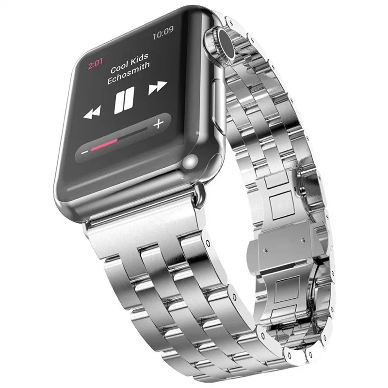 Браслеты из нержавеющей стали для Apple Watch серии 4 5 44 мм 40 ремешок мужчин браслет
