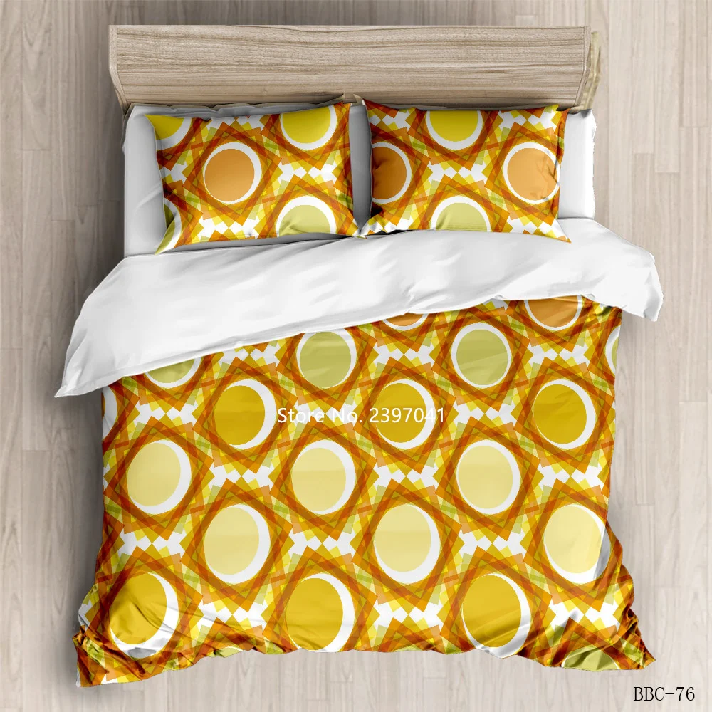 

3D Color Block Mosaic Pattern Bedding Set Comfortable Down Pillowcase Quilt Cover Single Double Room Full Size Home Textile