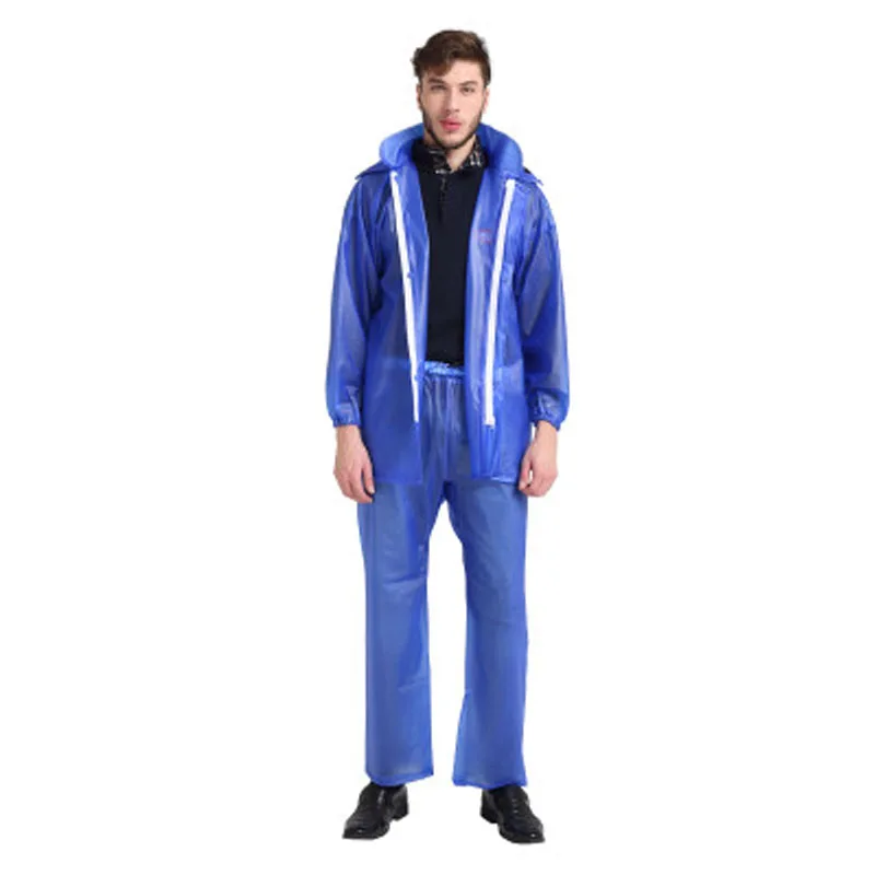 Blue 3 (Thickened) Длинный дождевик, пластиковый женский водонепроницаемый плащ, мужской дождевик, пончо для дождливой погоды, Электрический комбинезон для взрослых, capa de chuva Hombre, пончо 6YY96 - Цвет: Blue 3 (Thickened)