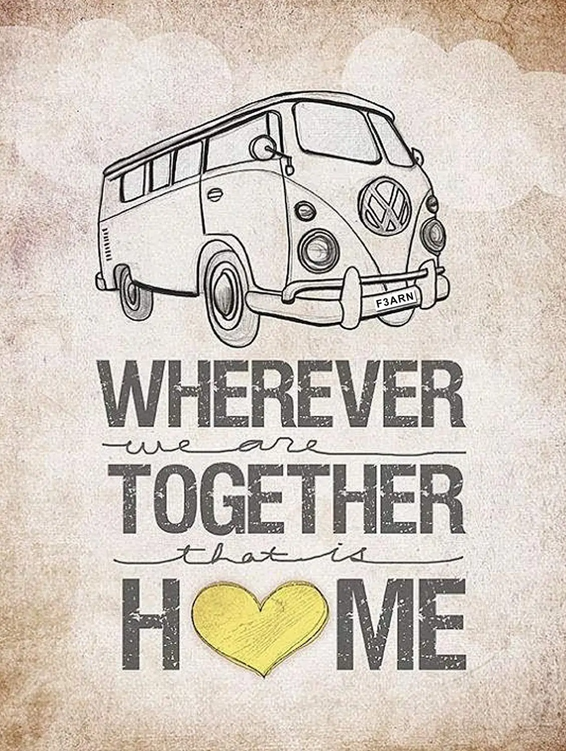 

8x12 Inch Wherever Together Home Tin Sign Vintage Funny Iron Painting Metal Plate Novelty Home Decor