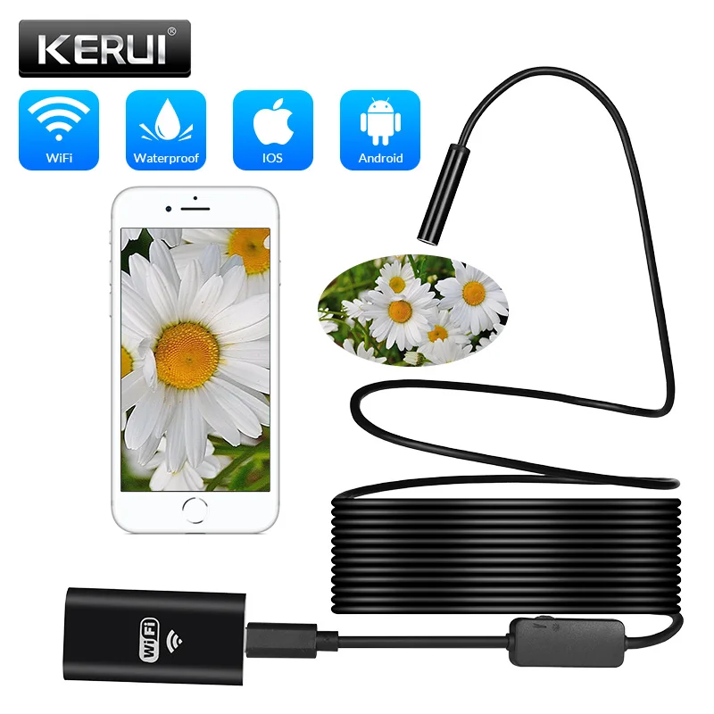 Wi-Fi камера-эндоскоп KERUI 1 м 2 5 1200P HD | Безопасность и защита
