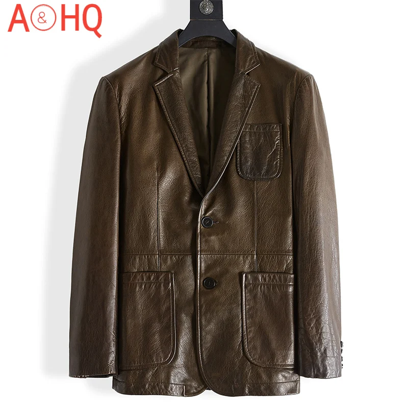 

Men's Genuine Sheepskin Leather Jacket Men Clothing 2021 Motorcycle Jackets Man Autumn Coat Male Hommes Veste LXR899