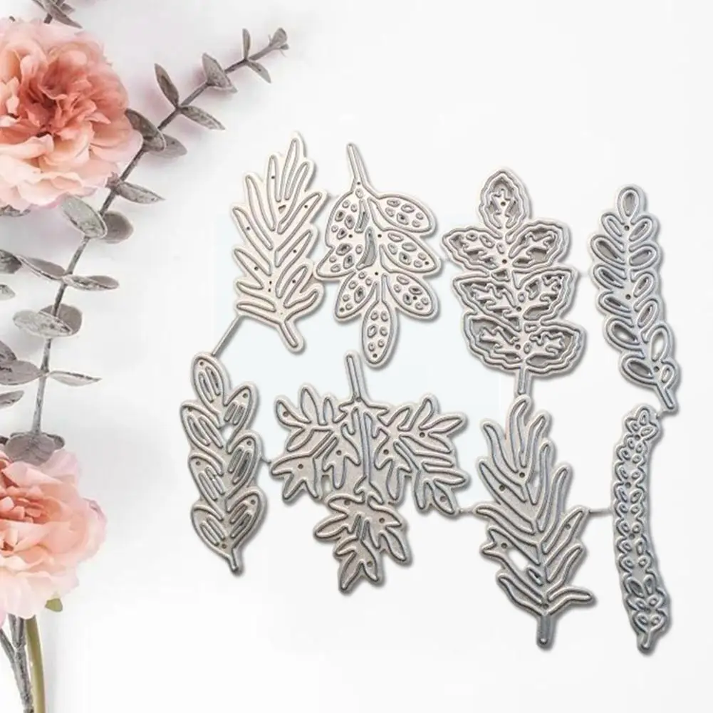 

Silver 8pcs/set Metal Cutting Dies Cut Mold leaf Decoration Scrapbook Accessories Blade Mould Knife Stencils Paper Punch Cr G2H8