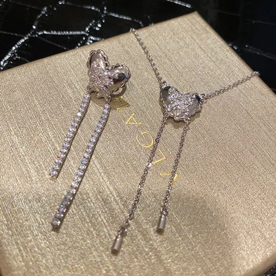 

Necklace Earrings Women's Silver Needle Confession Balloon Knot Heart-Shaped Hot Necklace Earclip Star With Heart-Warming Joker