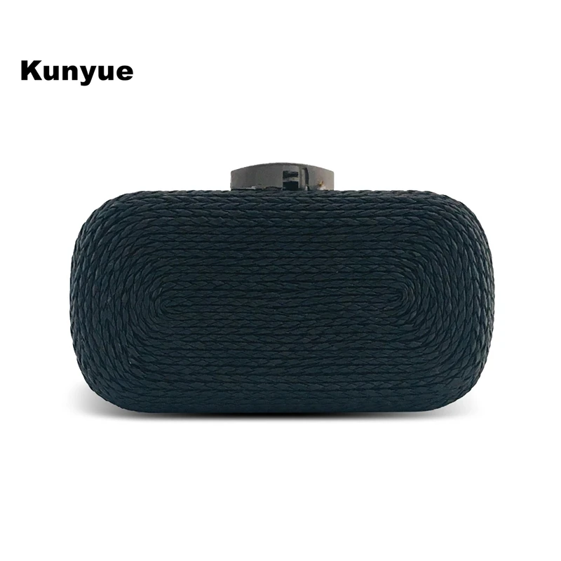 

Brand Wallet Stylish Women Two Sides PU Evening Bag Casual Woven Knitted Party Prom Vintage Solid Clutch Purse chic cute handbag