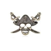 retro pirate skull brooch for men suit jacket creative cool cartoon pins fashion girl women jewelry clothing accessories gifts