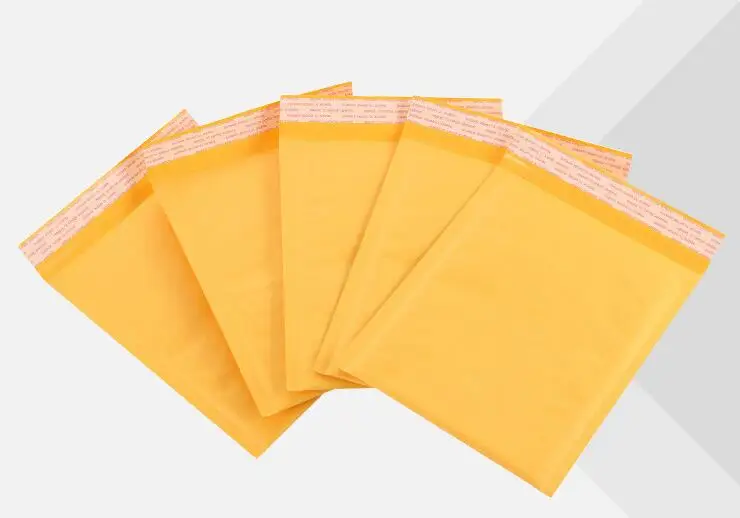 50PCS Yellow Color Kraft Paper Bubble Envelopes Bags Padded Mailers Shipping Envelope With Bubble Mailing Bag