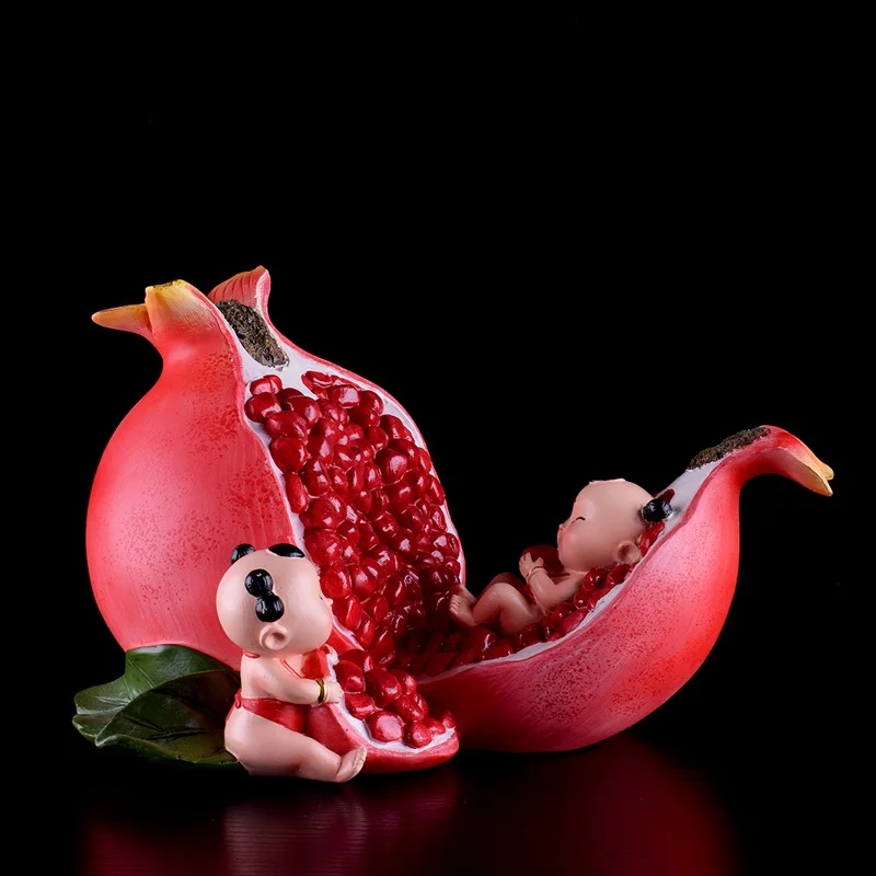 

Chinese Tomatoes on Sticks Pomegranate Kid Decor Room Modern Nordic Home Decoration Accessories Resin Feng Shui Ornaments R4552