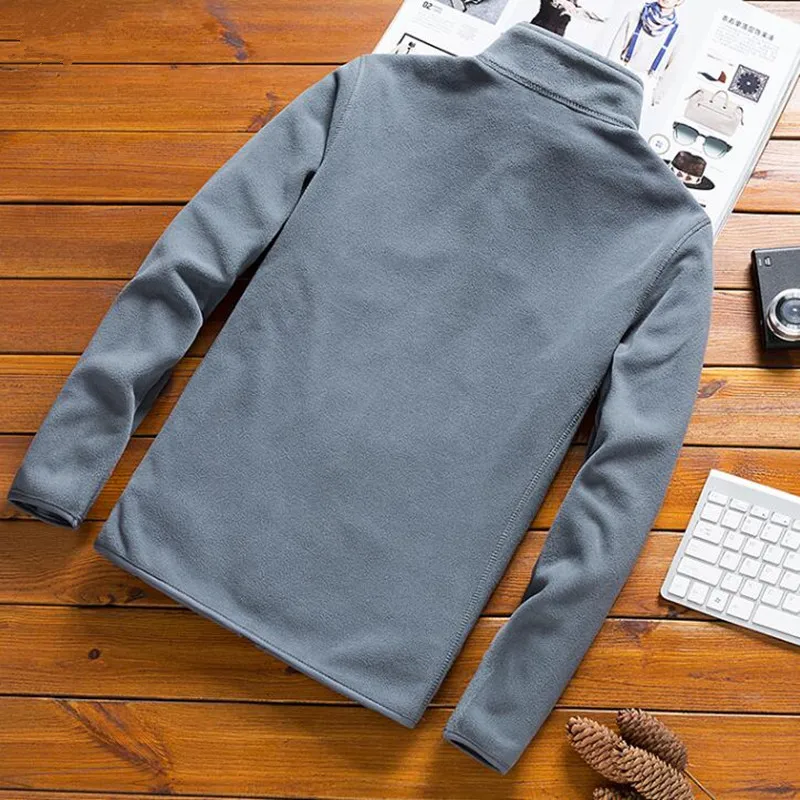 Осенняя Новая Мужская модная флисовая трикотажная куртка мужская сплошной