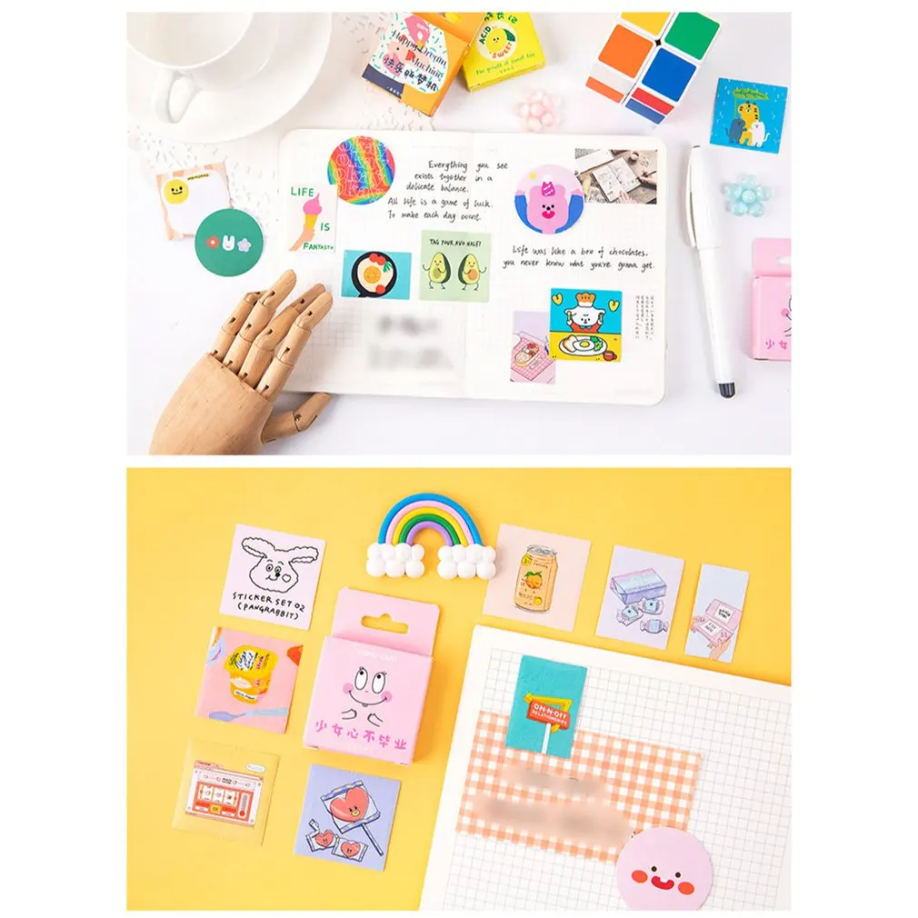 Милые наклейки в коробках с героями мультфильмов для девочек авокадо