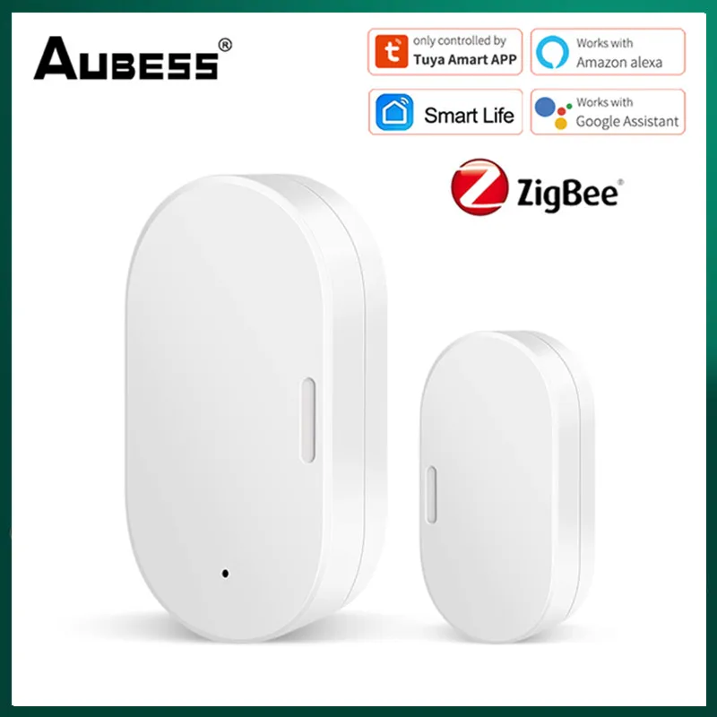

Tuya Zigbee Smart Door Sensor Door Open / Closed Detectors Smart Life APP Real-time Remote Monitor Works With Alexa Google Home