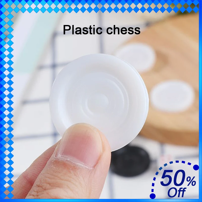 

30pcs Backgammon Big Chess Checkers Black White Gift Dice Travel Games Go Board Board Games for Children 0.15in Diameter Pieces