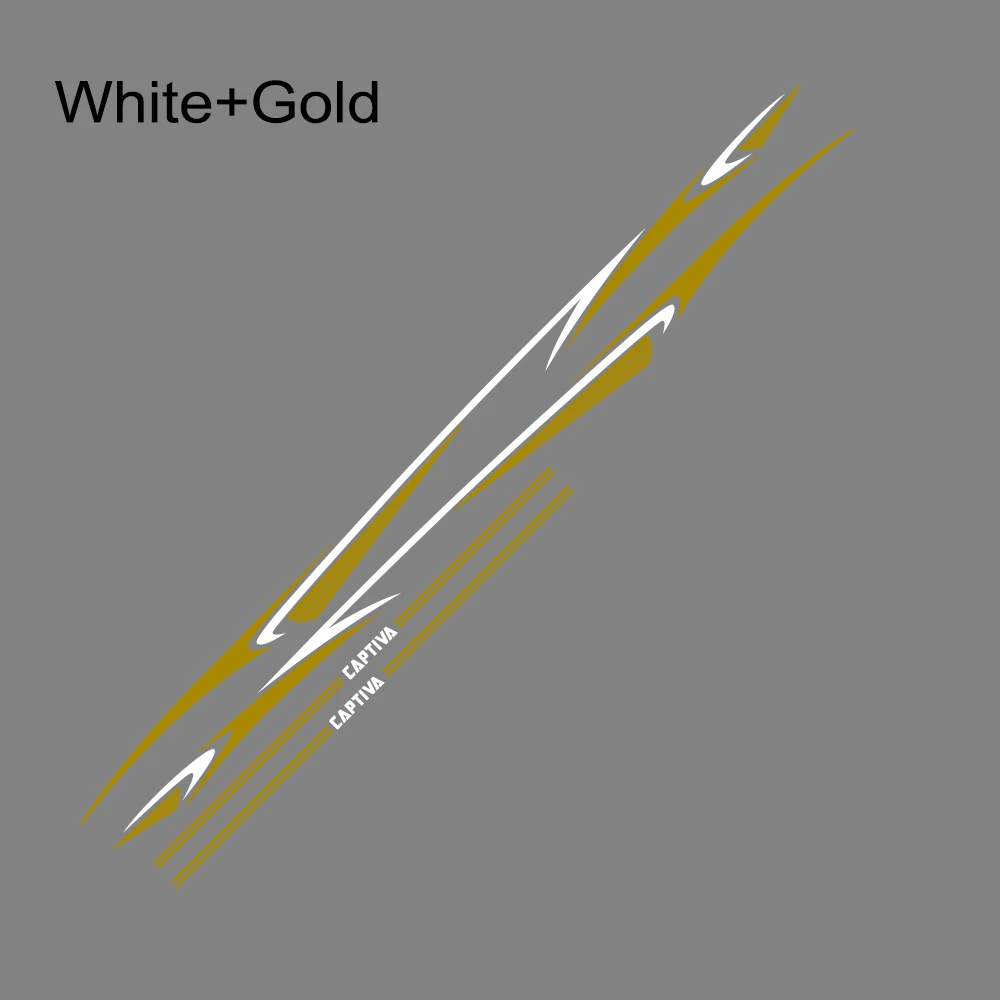 White Gold 2 шт. для Chevrolet Captiva Автомобильная длинная Боковая дверь стикер DIY виниловая пленка авто Спорт Стайлинг наклейки автомобильные принадлежности для тюнинга - Название цвета: White Gold