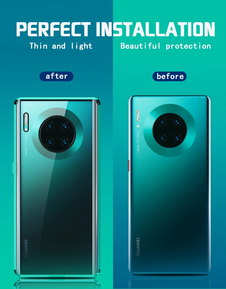 Роскошный защитный Магнитный чехол на весь корпус для huawei P30 P20 lite Pro 360, задняя крышка из закаленного стекла huawei mate 30 20 Pro Чехол