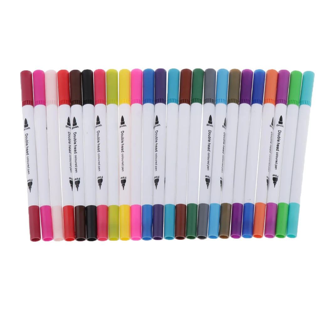 

24 Colors Color Marker Set, Brush Pen Set, Fiber Pens, Watercolor Brush Pens