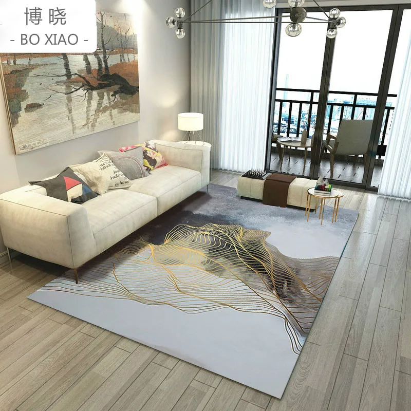 

Modern minimalist abstract art sofa coffee table carpet Nordic living room rectangular bedroom full bedside carpet