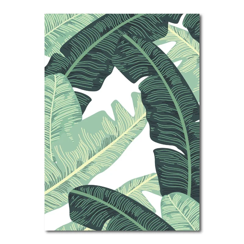 

Nordic Canvas Painting Tropical Plants Green Ins Style No Frame Decorative Painting Decor For Living Room Home Wall Background