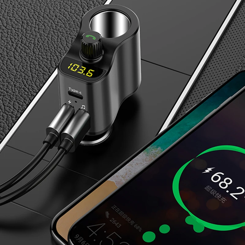 

Многофункциональное автомобильное зарядное устройство Bluetooth автомобильное зарядное устройство для прикуривателя типа C автомобильное зар...