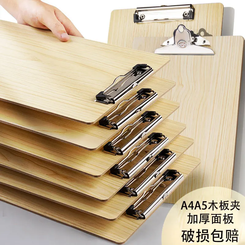 

wooden hang writing board folder A4 wood board folder folder board small business office supplies clipboard with storage