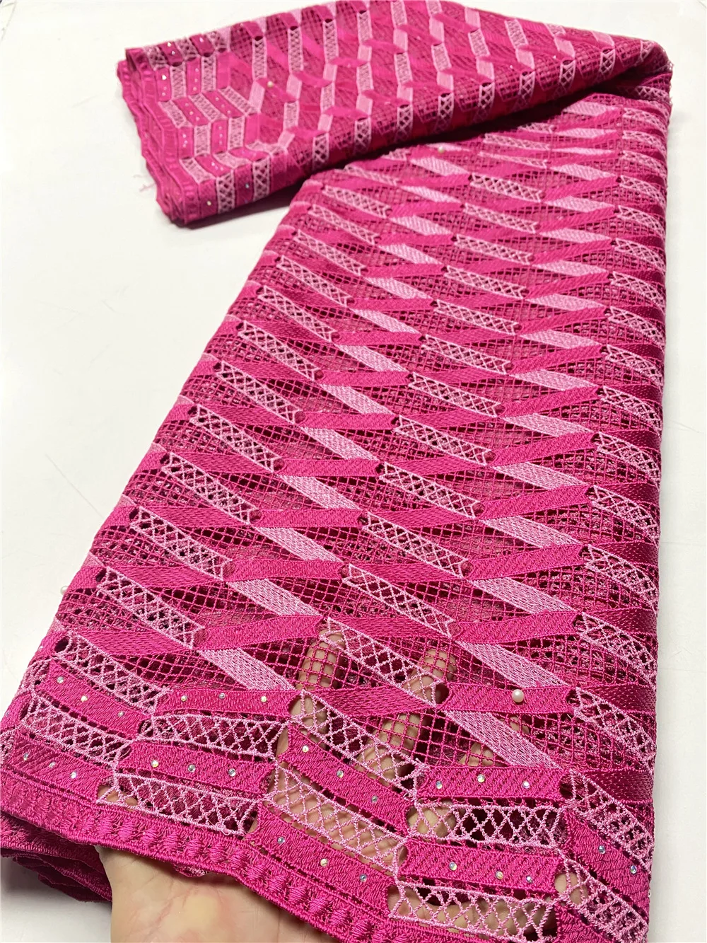 

NI.AI гипюровая кружевная ткань 2021 высокое качество нигерийский шнур пошив кружевных тканей африканская кружевная ткань для свадебного плат...