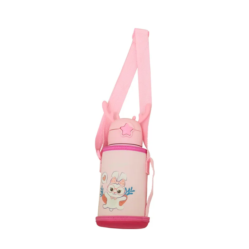 

2020 New Cartoon Antlers Cup with straw insulation cup Student portable carry-on 316 water cup