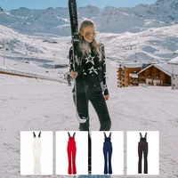 showtime dmt high waist jumpsuit wide ski suit integrated bib womens ski suit tight lightweight ski clothes snowboard suit