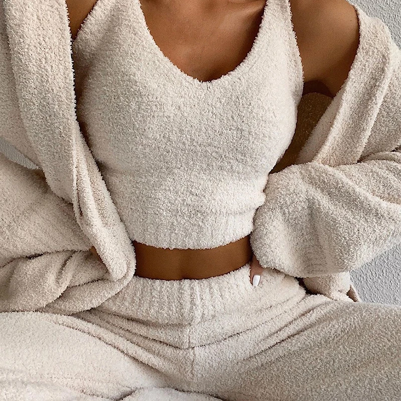 Меховой комплект из двух предметов сексуальный укороченный топ с открытой