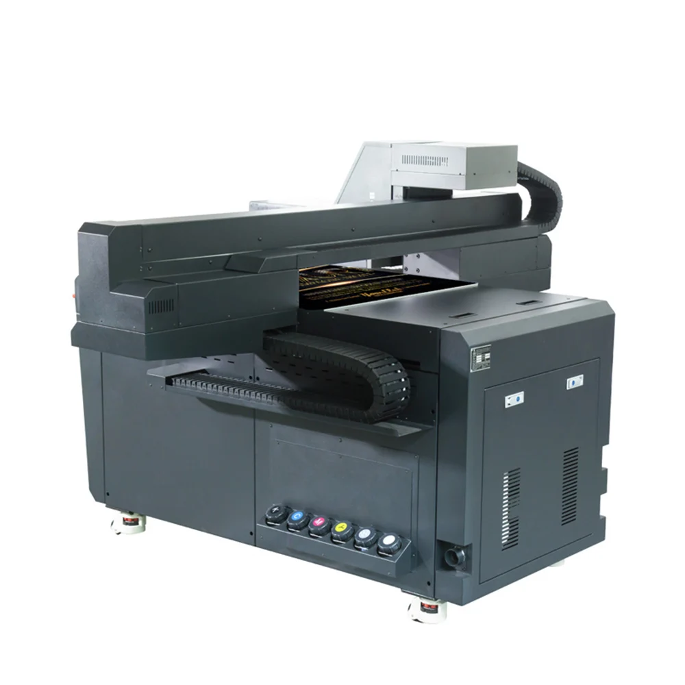 Industrial UV Printer Multifunctional UV Flatbed Printer With GH2220 Printhead 110*115cm Varnish 3D Embossed Texture Printing