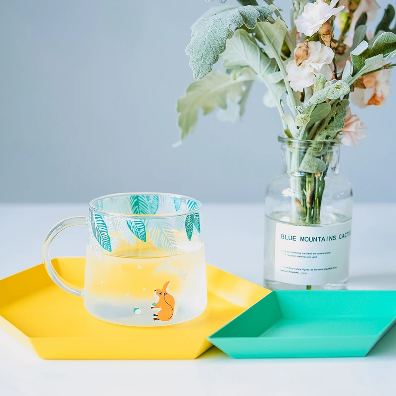 Креативная стеклянная кофейная кружка Сиба ину 320 мл милая чайная в виде белки