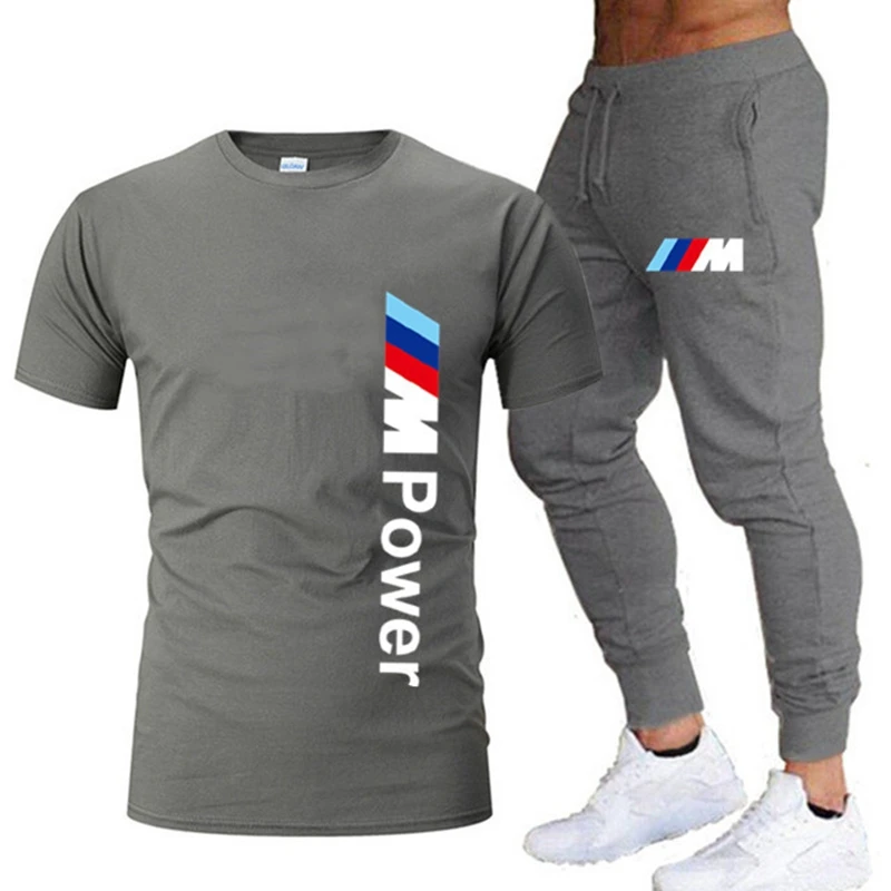 

Men Sportswear Set Fashion Leisure Brand Tracksuit Short Sleeve Tracksuit 2 Piece Sets 2021