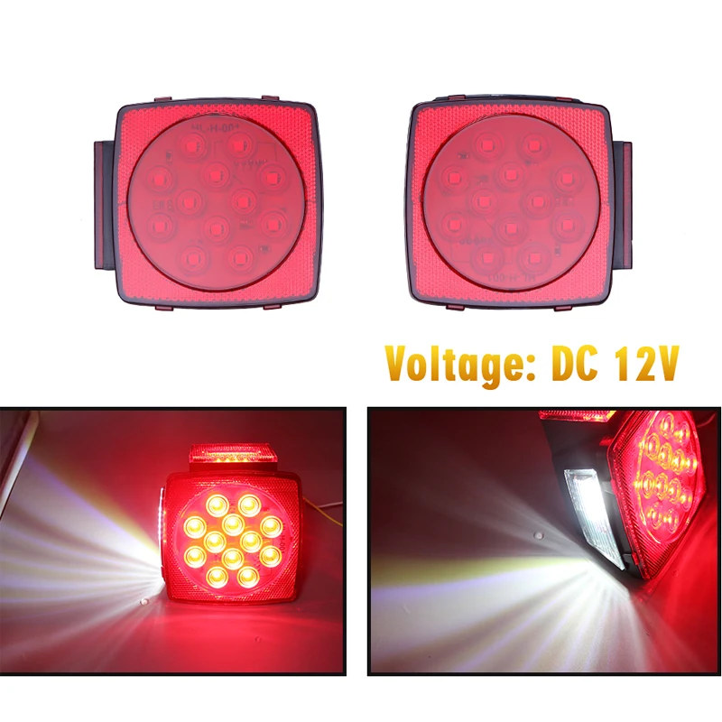 HLXG 2 шт. работает Пластик грузовик с прицепом лампа задний фонарь квадратный