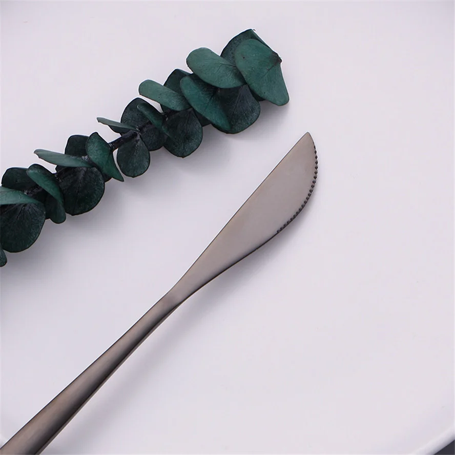 

Cutlery Set Black Stainless Steel Western Kitchen Dinnerware Travel Flatware Fork Spoon Knife Set Dessert Tableware Dropshipping